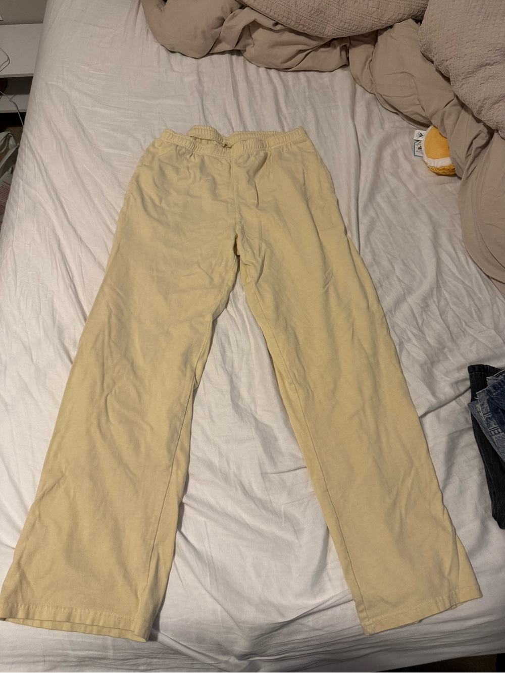 Brandy Melville Straight Leg Pants in Pale Yellow